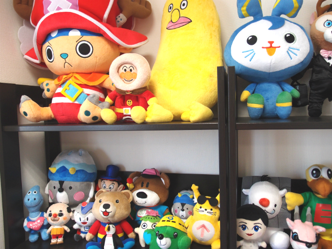 制作したぬいぐるみを多数展示しています